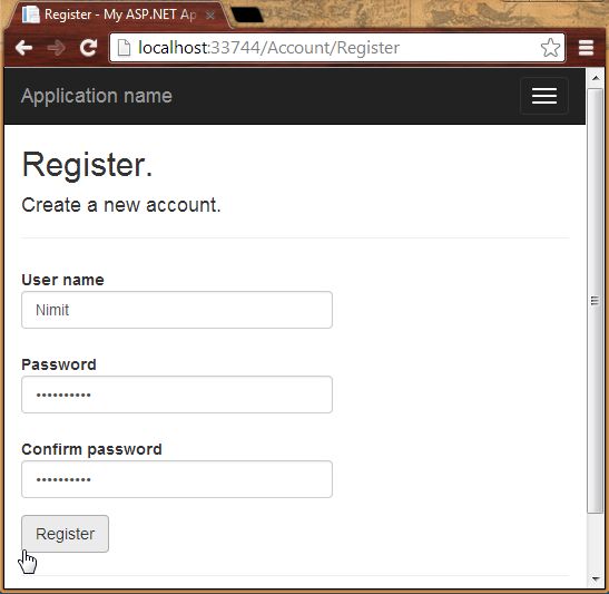 Register in MVC